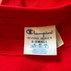 Champion Bold Red Reverse Weave Sweatshirt